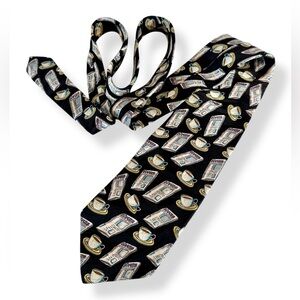 Museum Artifacts All Silk Necktie Cup of Coffee News Print, Reporter Newspaper